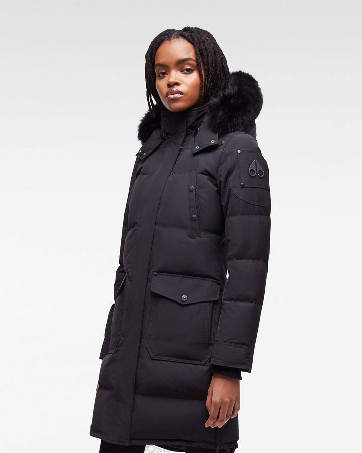 Women Moose Knuckles Onyx Causapscal Parka Parkas Black / Black Fox Fur | IW6154720