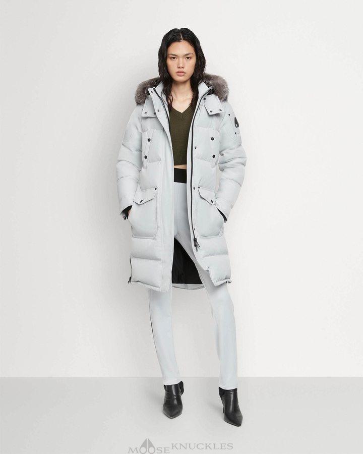 Women Moose Knuckles Onyx Causapscal Parka Parkas Grey Birch / Frost Neoshear | QU6842950