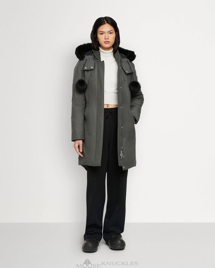 Women Moose Knuckles Original Stirling Parka Shearling Parkas Forest Hill / Black Shearling | RE1672058