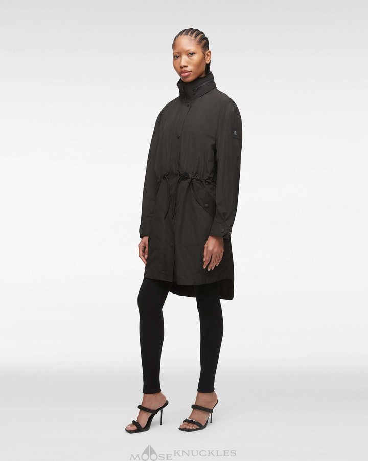 Women Moose Knuckles Osgoode Anorak Anoraks Black | XU0451862